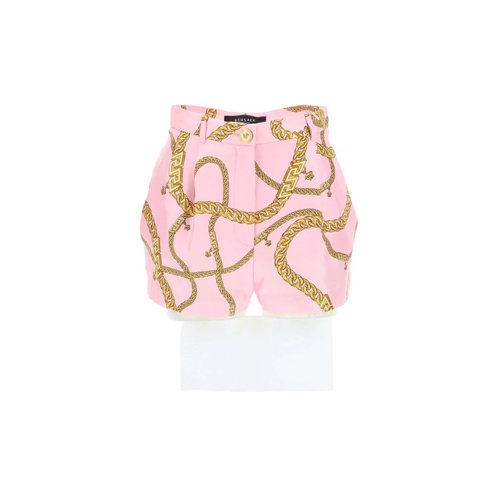 Versace Chain-print silk short